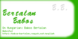 bertalan babos business card